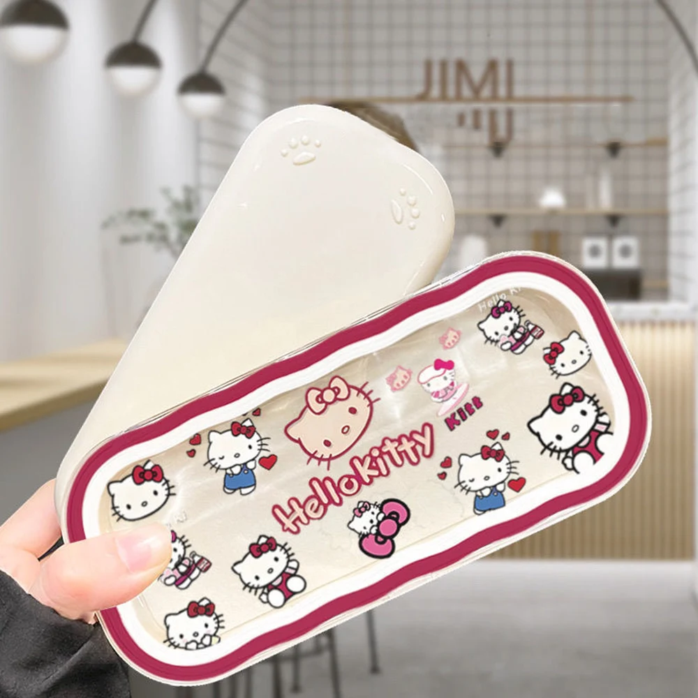 กล่องเก็บแว่นตาซานริโอ้ลายคิตตี้สุดน่ารัก อนิเมะ คาวาอี้ การ์ตูนน่ารักสำหรับสาวๆ กล่องใส่แว่นกันแดดแบบน่ารัก เป็นของขวัญ