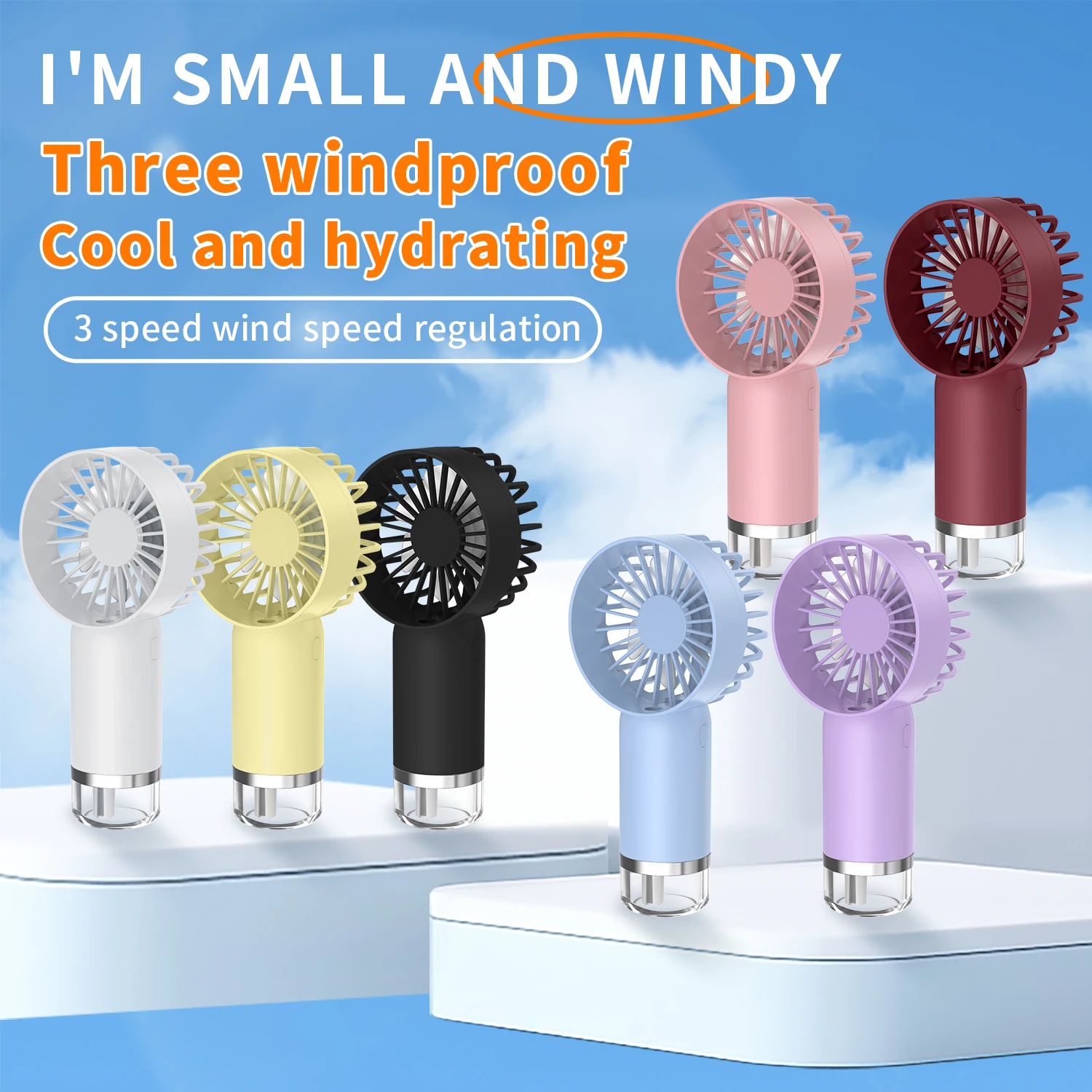 Upgraded Portable Misting Fan, Handheld Personal Mister Fan, Battery Operated Spray Water Mist Fan for Makeup, Travel, Outdoors