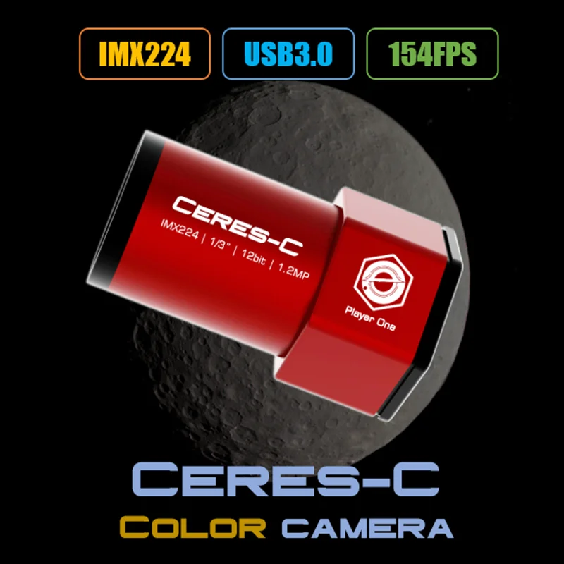 

Player One Ceres-C USB3.0 Color Camera (IMX224) Guide Camera Astronomical Photography Lens 1.2MP For Planetary Lunar Imaging