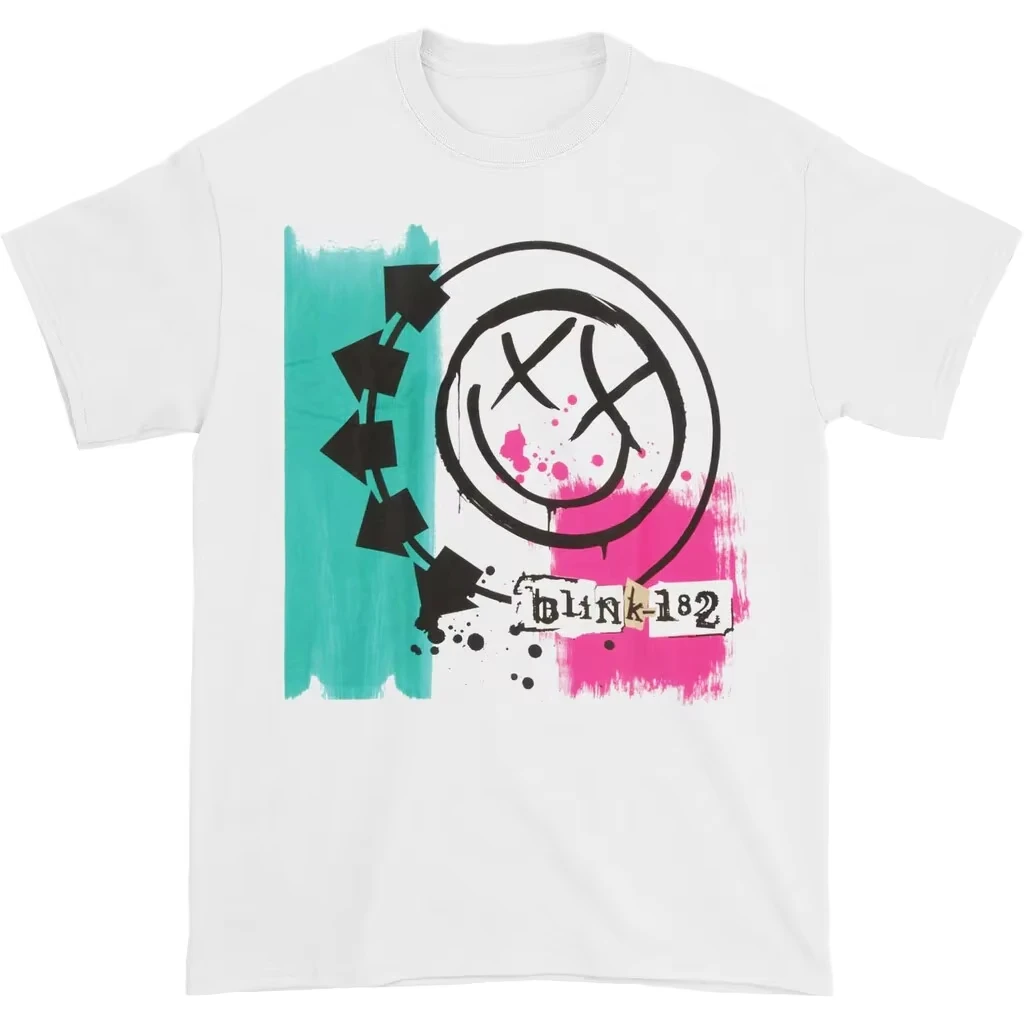 Doodle Blink 182 Punk Band T-Shirt Baumwolle Grafik-T-Shirt Herren Damen Sommer Streetwear