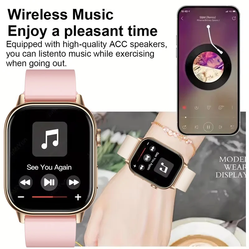2025 جديد 2.01 ''AMOLED HD شاشة الموسيقى ساعة ذكية المرأة موضة المدمج في 6 نجوم لتحديد المواقع موقف مقاوم للماء المقتفي دعوة أساور