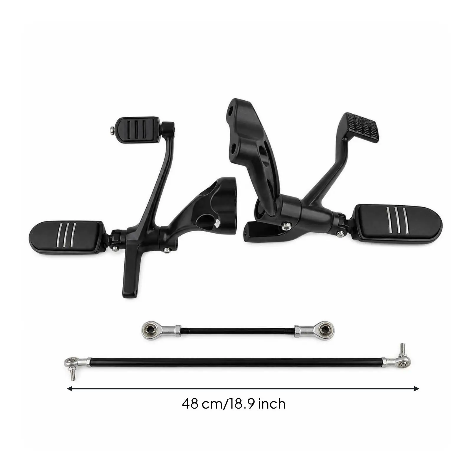 Motorcycle Footrest Forward Controls Kit Left Right Footboards Gear Shift Lever Brake Pedal for Cruiser Bikes Aluminum Alloy