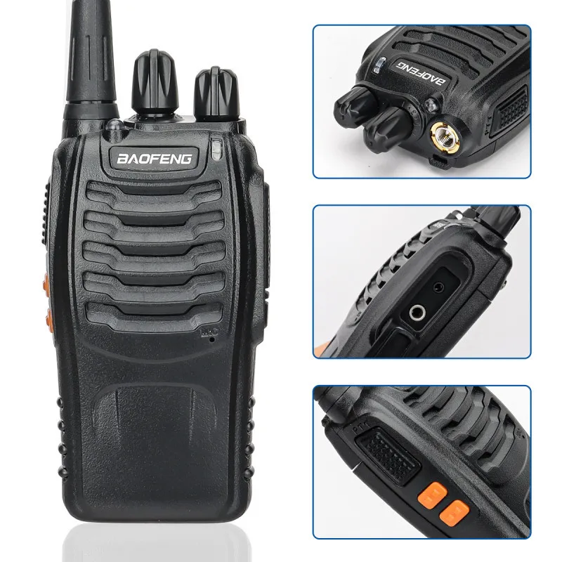 Tactical 2PCS  Handheld Walkie Talkies 400-470MHz Channel Communication Channel Two Way Radios Long Range Rechargeable Walkie