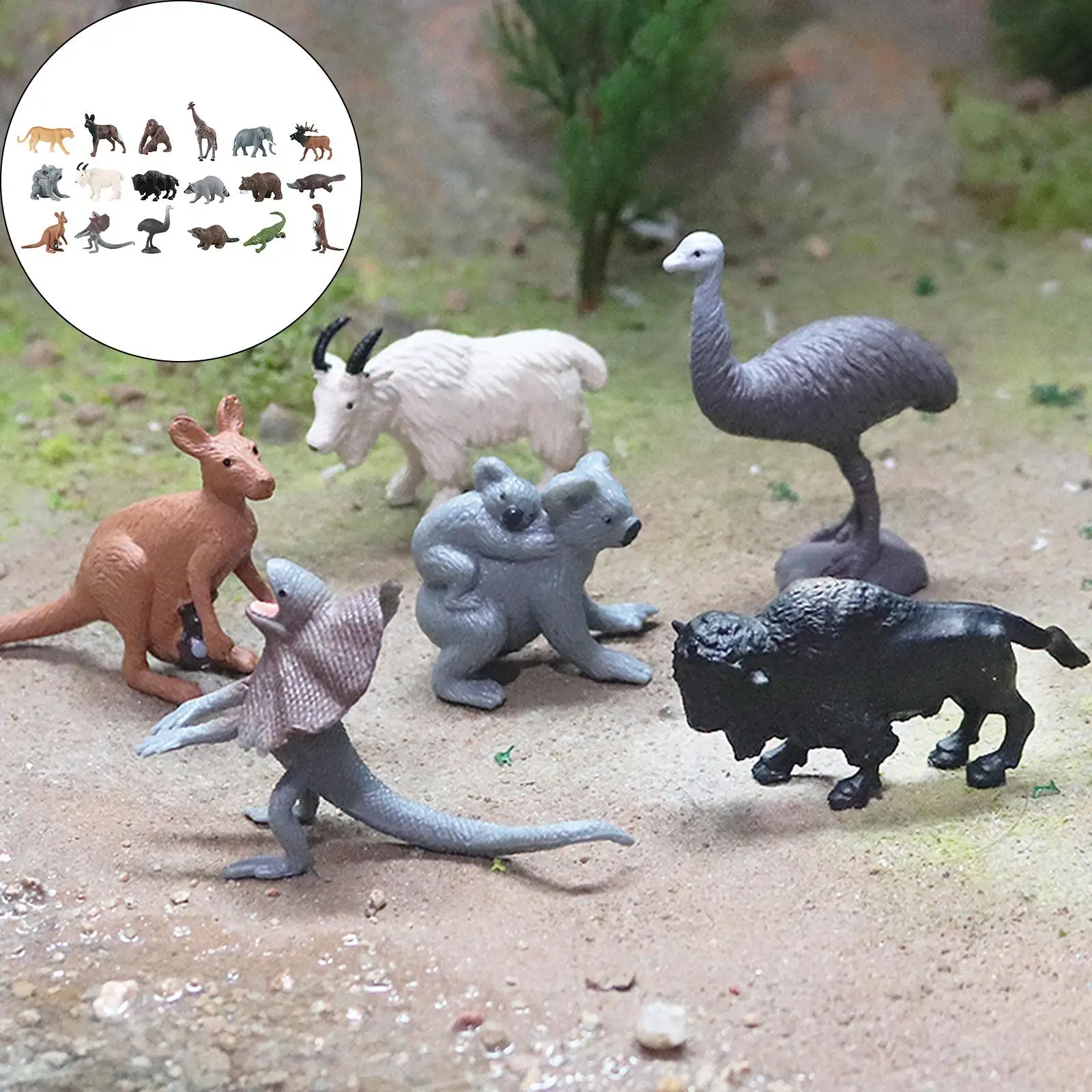 18Pcs/Set Figures, Zoo Animals Figurines, Forest Animal Learning Toys, Toys Set for Toddlers