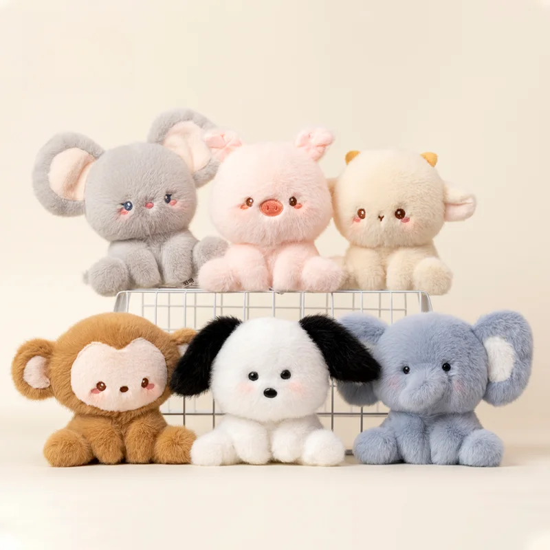 Pre-sale May 2025 plush toys 14cm desk accompany animal piggy monkey cat axolotl dog rabbit dolls birthday gifts ornaments