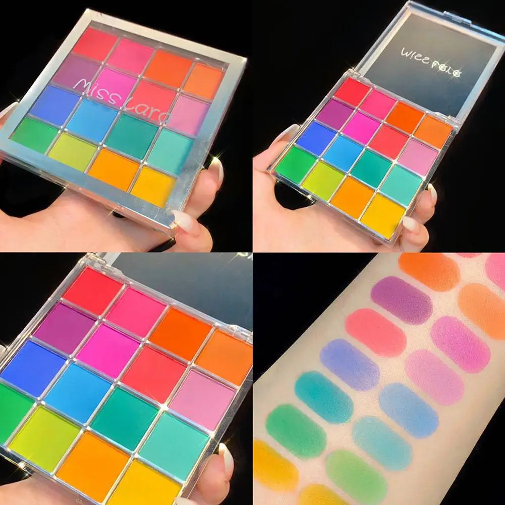 16-Color Eyeshadow Palette Kit Colorful Charming Shimmer Pearlescent & Matte Finishes, Earth Tones Eye Makeup Eye Shadow Pallet