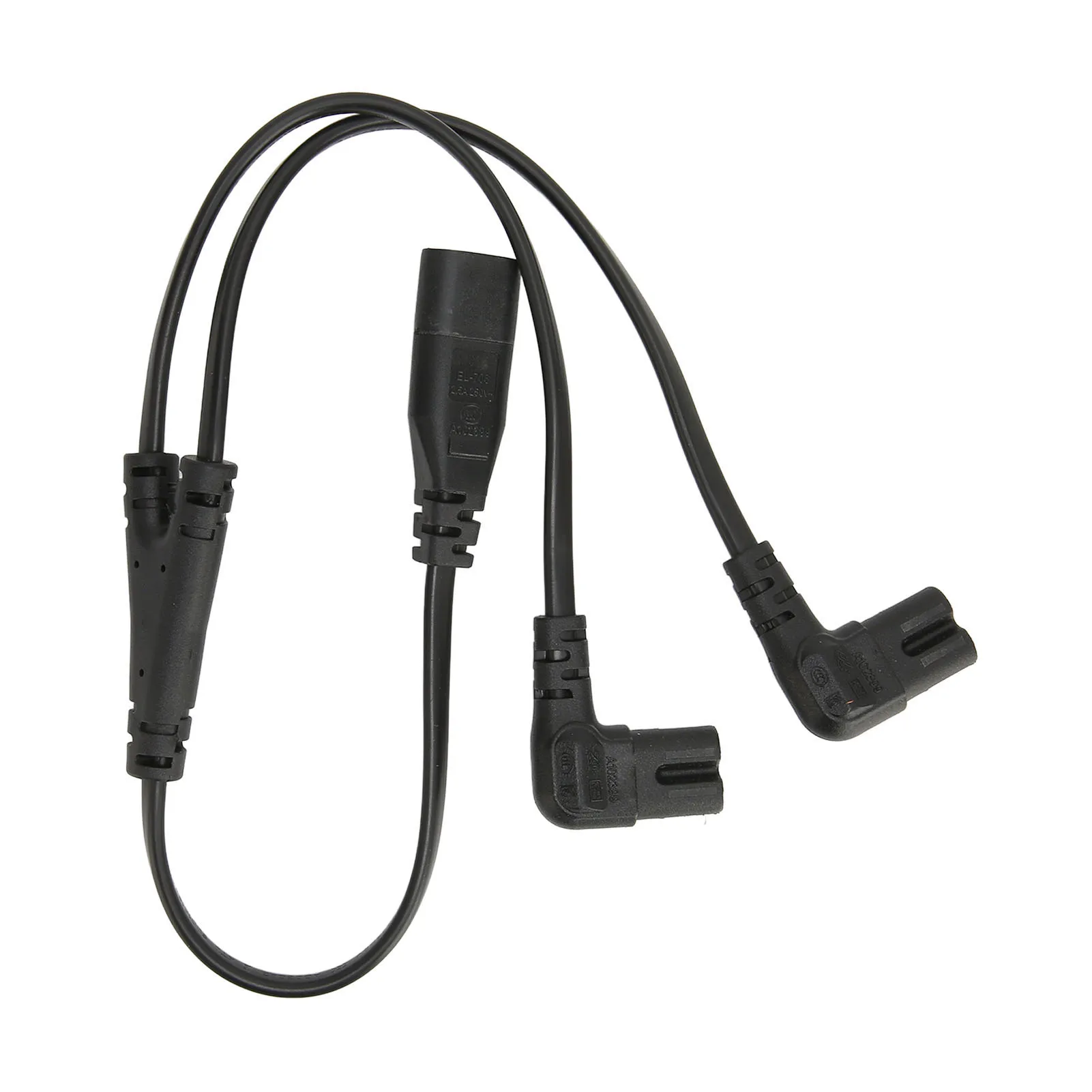 IEC320 C8 to Dual C7 Cord Male to Female 1 in 2 Out AC Power Splitter Cable for LCD Monitor Desk Lamp 100‑250V