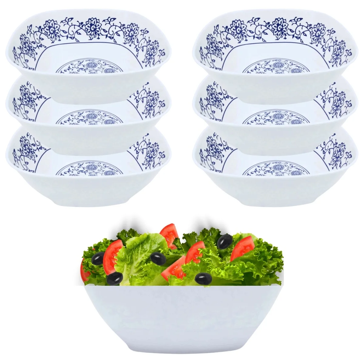 6 Bowl Salad Bowl 2.2L Portuguese Melamine Pot 2200ml