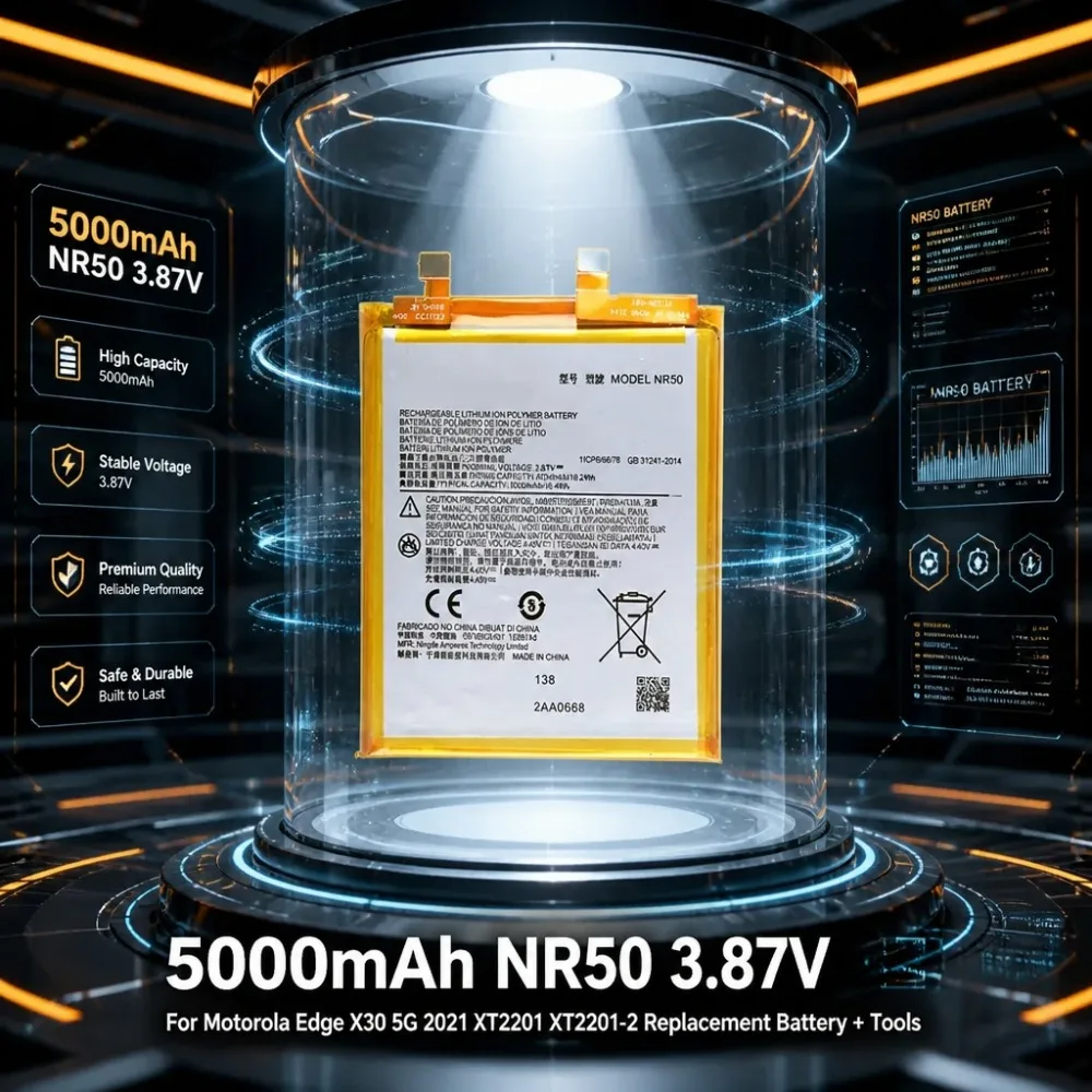 Large Capacity 5000mAh NR50 3.87V Mobile Phone Battery for Motorola Edge X30 5G 2021 XT2201 XT2201-2 Replacement Battery + Tools