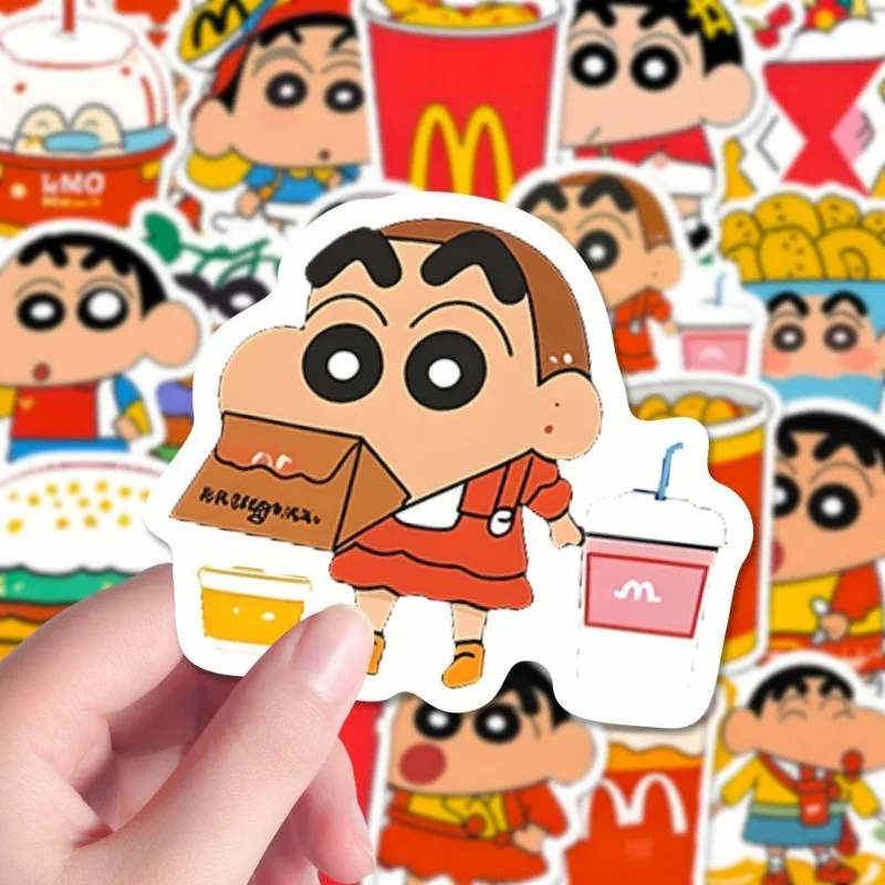 51PCS Cartoon Cute Crayon Shin-chan McDonald's Stickers Cell Phone Case Water Cup Laptop Luggage Decorative Stickers Wholesale