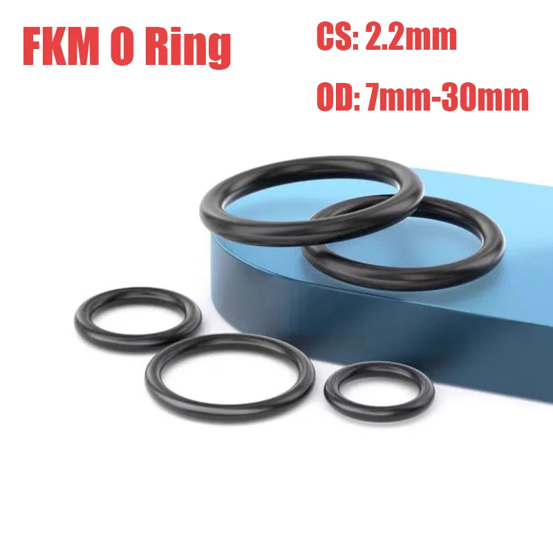 FKM O Ring Seal OD7-30mm CS2.2mm Fluorine Rubber O-Rings Sealing Gasket Oil Resistant Acid & Alkali Resistant Heat Resistant