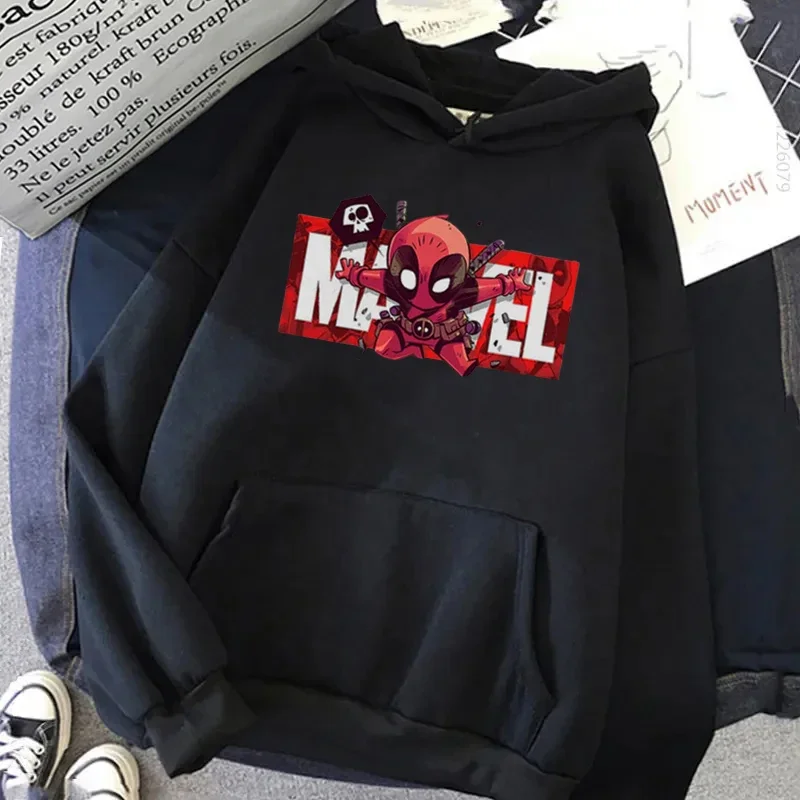 Disney Marvel Hoodies Woman Hipster Black Spiderman Pullover Streetwear Autumn Harajuku Sweatshirt Tops Clothes For Female