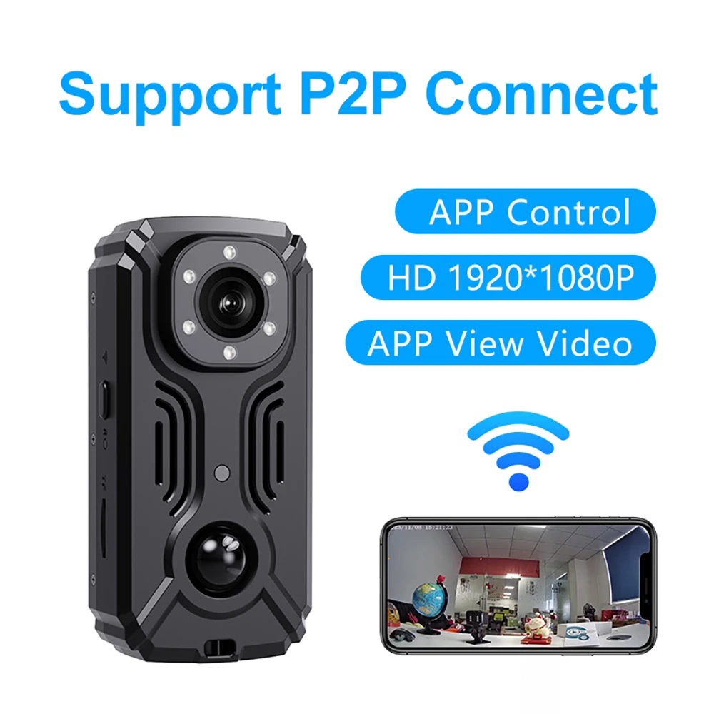 Ynmee-MD37 Body mini Camera WIFI hotspot Portable Small Digital Video Recorder Police IR-Cut Infrared Night Vision Bike Cameras