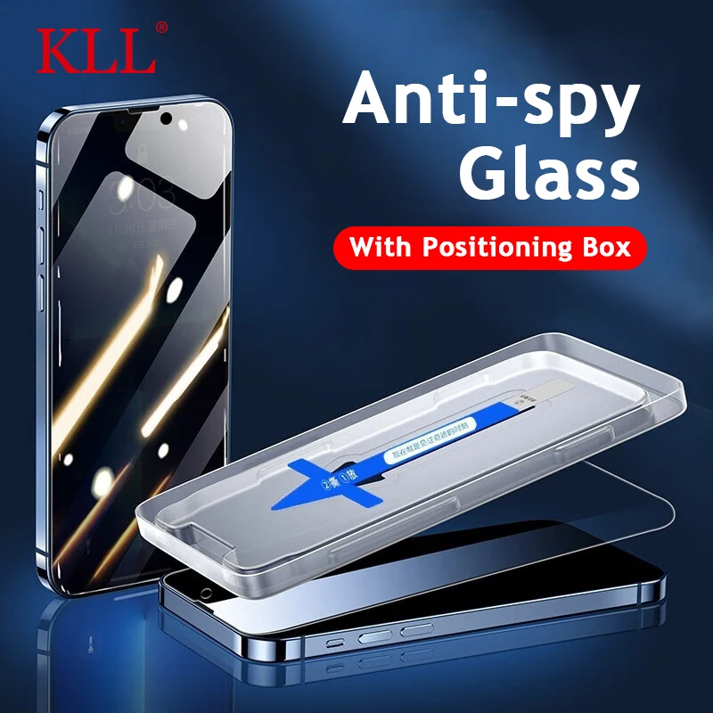 

One-click Installation Privacy Tempered Glass For iPhone 15 14 13 12 11 Pro Max Anti Spy Screen Protector for iPhone 15 Plus