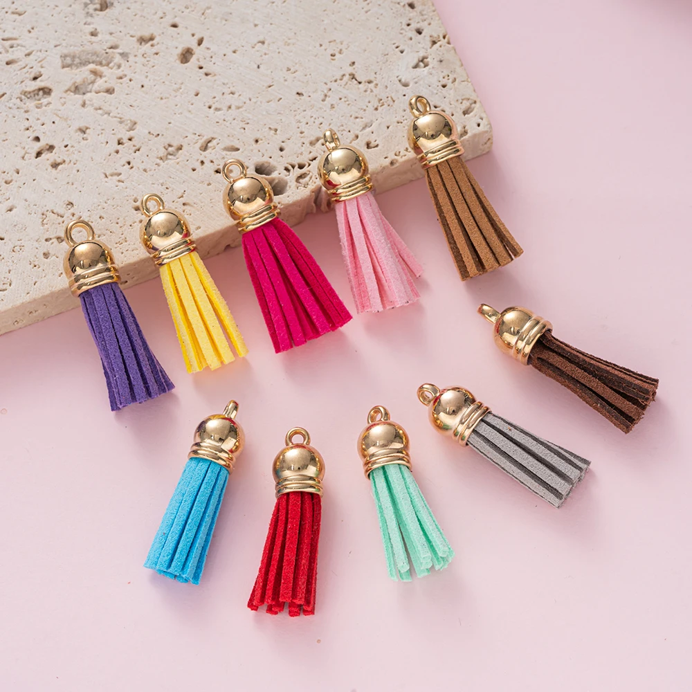 10 Stück bunte Quasten-Anhänger für DIY handgemachte Ohrringe, Halsketten, Schlüsselanhänger, Armbänder, Charms, Schmuckherstellung, Zubehör – Detail 2