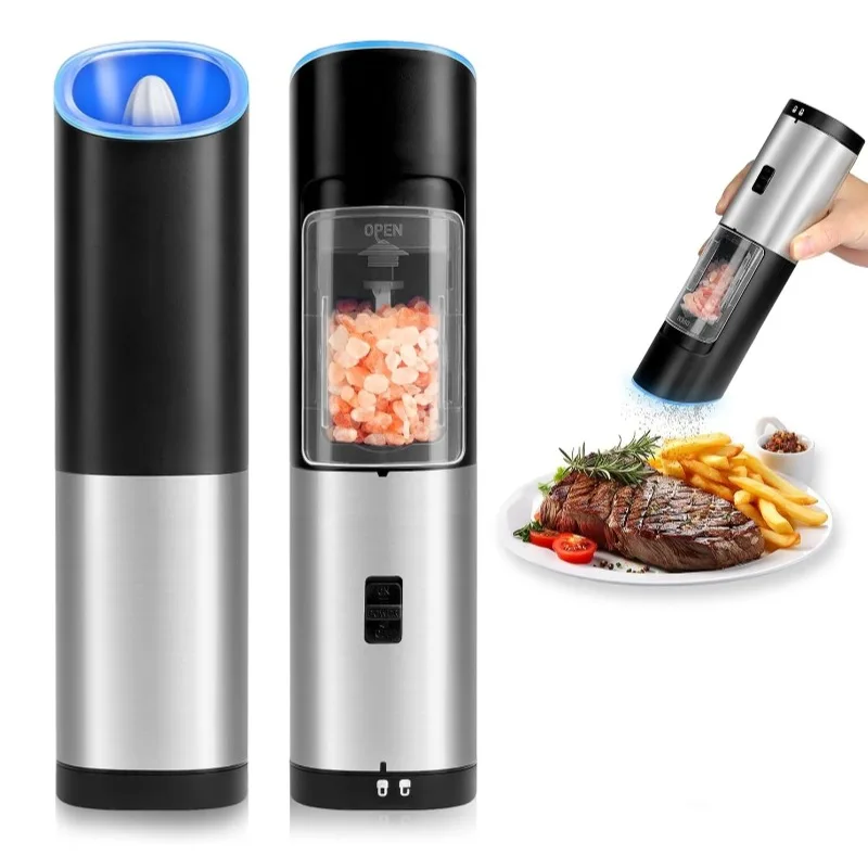 

Electric Pepper Grinder Automatic Salt And Pepper Grinder Battery Powered Adjustable Coarseness Spice Mill Kitchen Gadget Tools