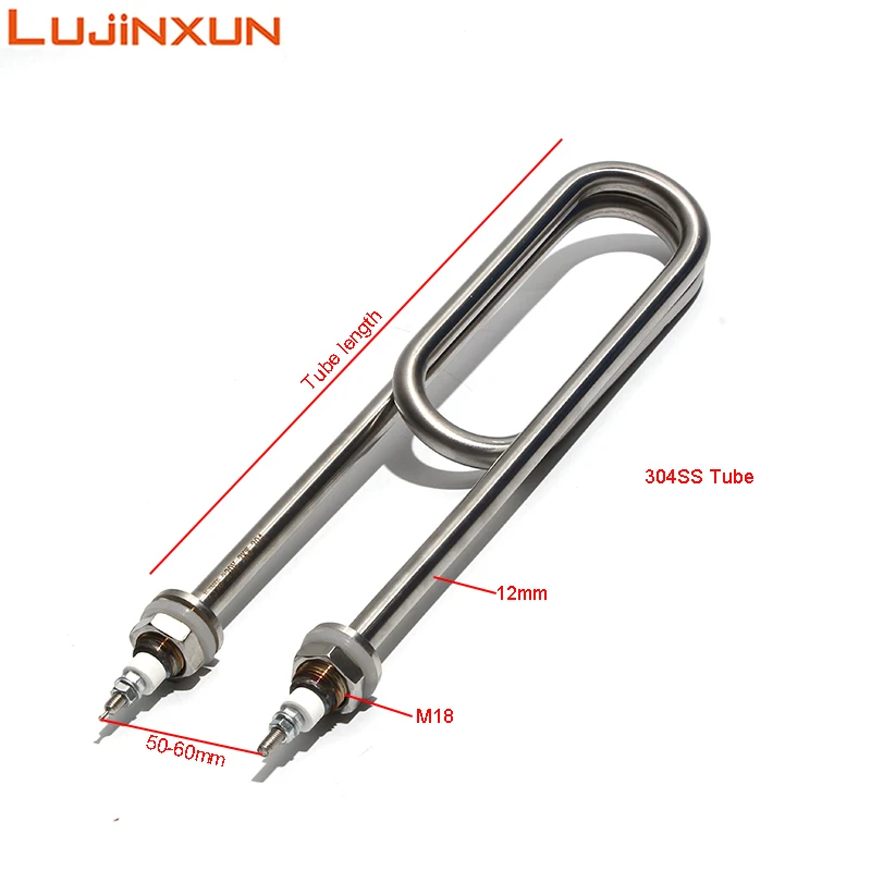 LUJINXUN Full 304SS Electric Water Heating Element Double U-shape 2/3/4/5/6kw for Rice Car Electric Heat Pipe 110V/220V/380V