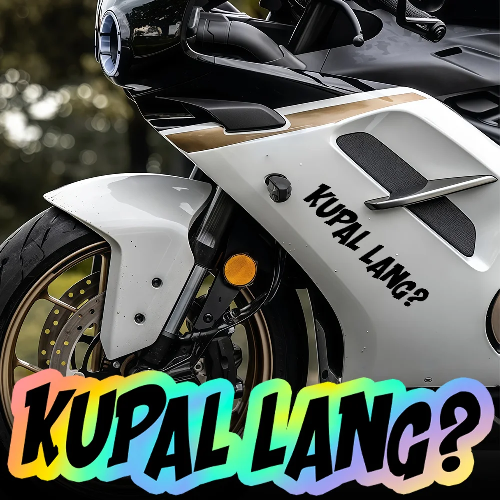 

1 шт. "KUPAL LANG" Наклейка на мотоцикл с филиппинским сленгом, голографическая водонепроницаемая виниловая наклейка, для декора мотоциклов и автомобилей