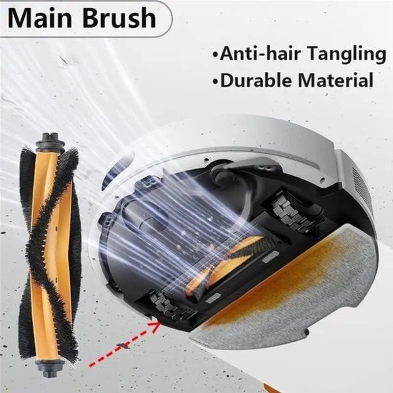 B15C Replacement Dust Bag Parts Main Side Brush Filter Mop Pads For Dreame D20 Air Plus/F21/F21 Plus/F20/F20 Plus Vacuum Cleaner