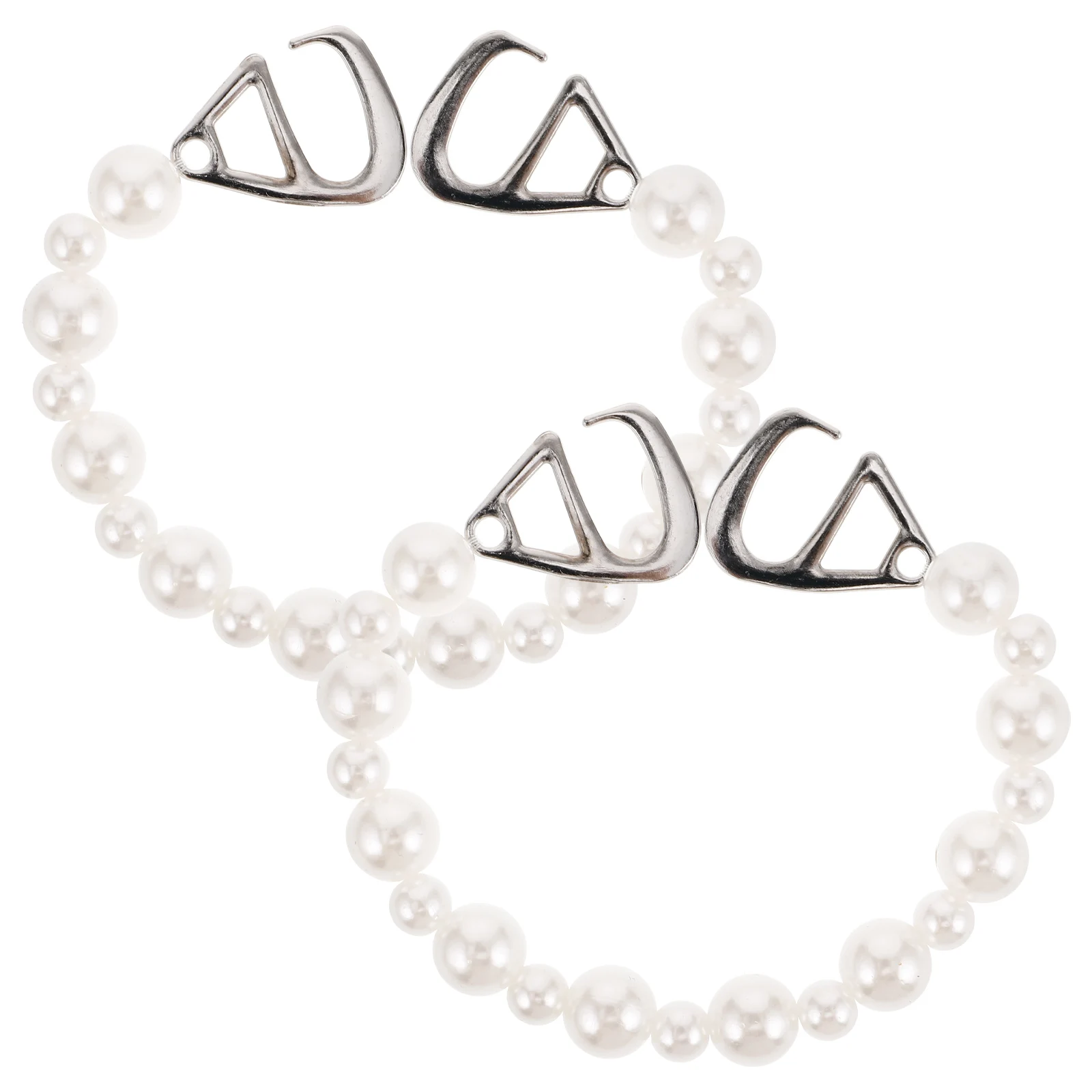 

2pcs Pearl Shoe Chains Shoe Accessories Decorative Charms Bling Decorations For Sandals Sneakers Casual Elegant Party Favors