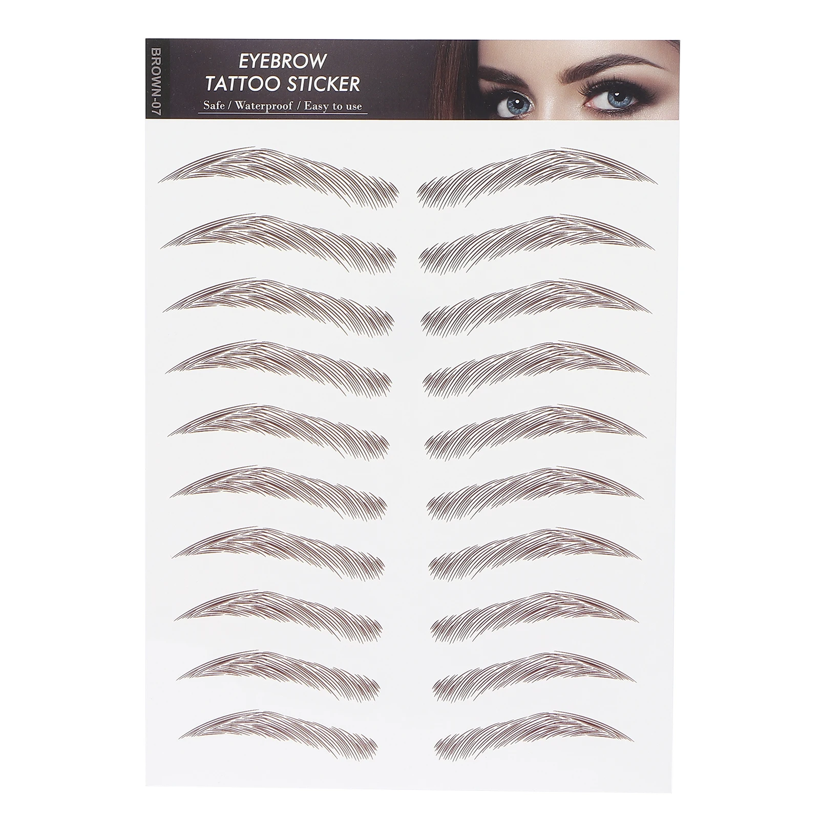 Professional Waterproof Eyebrow Tattoo Sticker Eyebrow Transfer Sticker for WomenBROWN-07