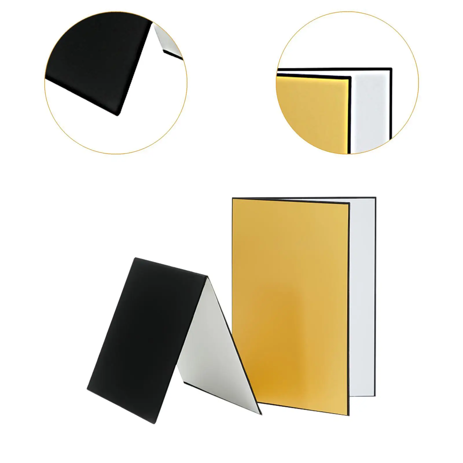 2x 3 in 1 Light Reflectors Foldable Multifunction Practical Light Diffuser Boards for Food Jewelry Still Life Outdoor Indoor