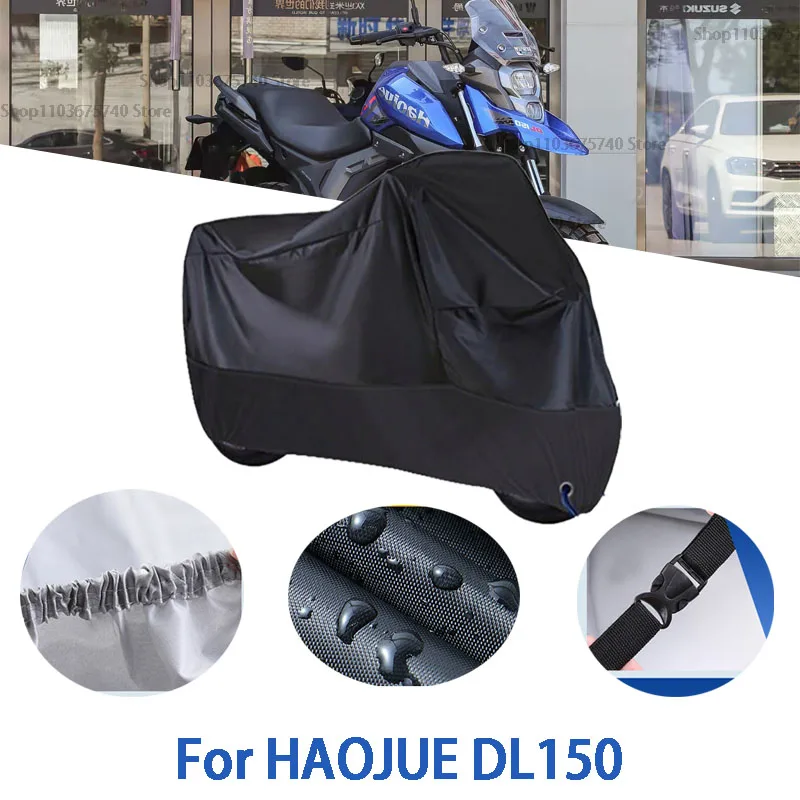 

Полный чехол для мотоцикла HAOJUE DL150, автомобильный чехол на открытом воздухе, защита от солнца, пыли, без ушей, утолщенный оксфордский чехол, аксессуары