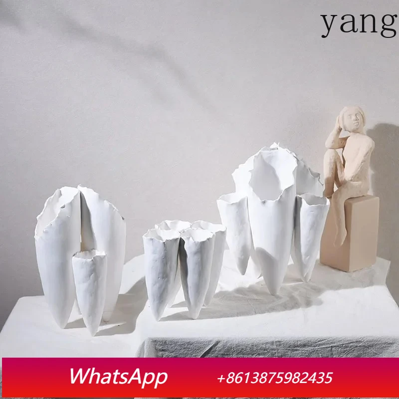 

Tooth Shaped Ceramic Vase Plant Pot Table Decoration Flower Arrangement Artificial Flowers Decorative Vases Room Aesthetic Decor