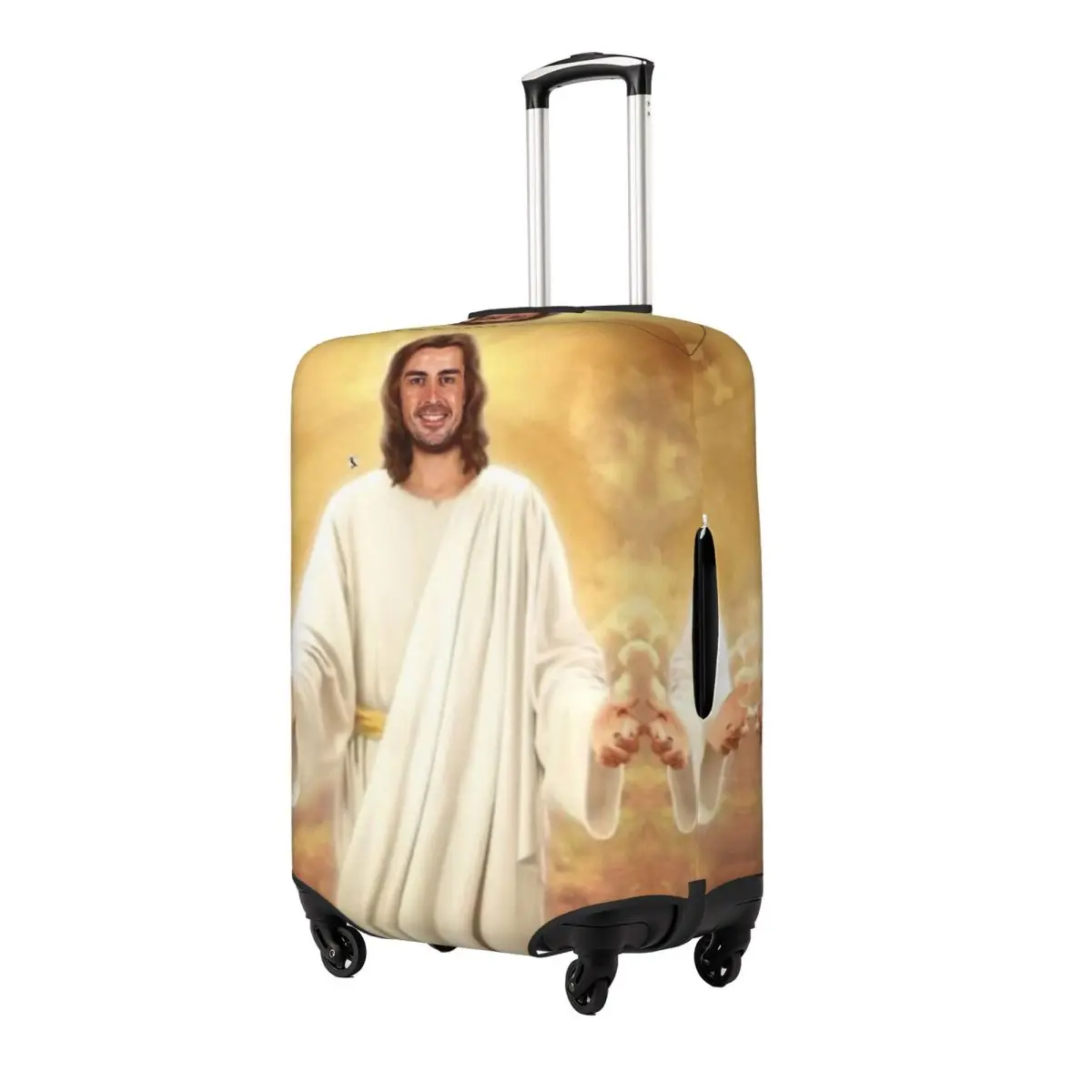 Fernandos Alonsos Saint Head Suitcase Cover Travel Protection Vacation Strectch Luggage Accesories