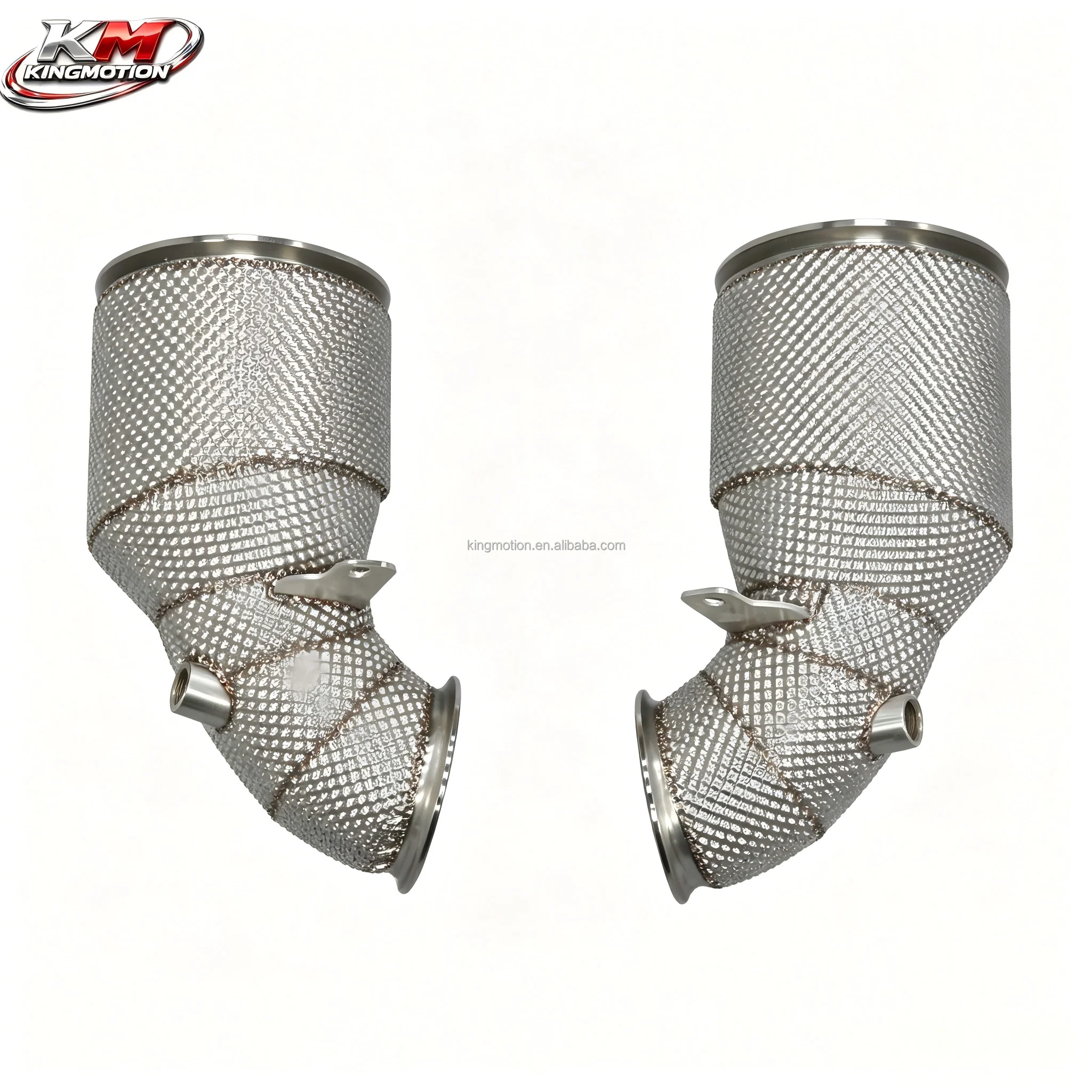 

KM SS304 Brushed Front Downpipe for 2019 971 GTS 4.0 High Flow Head Pipe with Cat Heat Shield Performance Upgrade