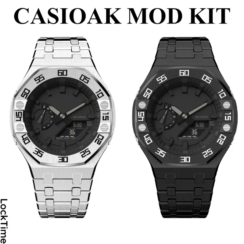 

Casioak Mod Kit GEN4 Metal Bezel for GA2100 Modification 3rd 4rd Generation Rubber Watch Case Strap GA 2100/2110 Steel Band