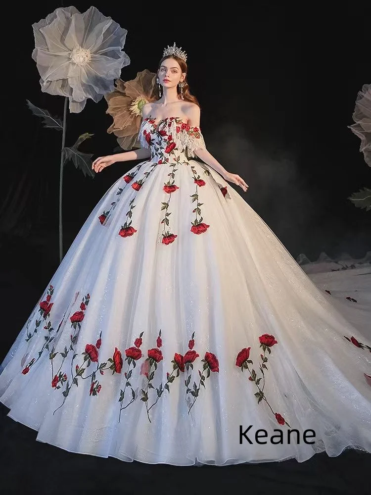 

Real Photo Ball Gown Countryside Wedding Dresses Off Shoulder Vestido De Noiva Dubai Arabic Wedding Gown Bride Dress