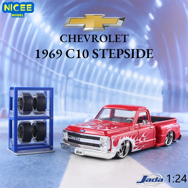 1:24 1969 CHEVROLET C10 STEPSIDE High Simulation Diecast Car Metal Alloy Model Car decoration display collection gifts J336