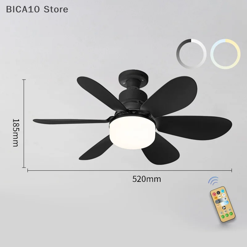 أضواء مروحة السقف LED السوداء مع جهاز التحكم عن بعد E27 40 وات يعتم ضوء LED لغرفة المعيشة والدراسة للاستخدام المنزلي #6