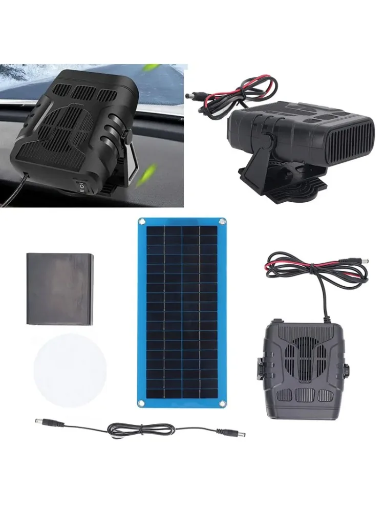 Car Heater Solar Panel Heater Set Winter Defroster Heating Fan 30W Winter Car Pet House Warmer Car Heater Drying Monocrystalline
