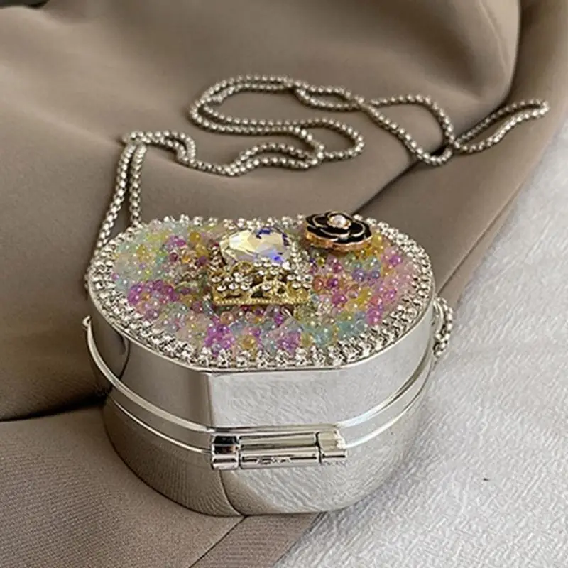 

Women Bag Chain Strap Crossbody Bag Fashion Shoulder Bag Rhinestones Evening Bag