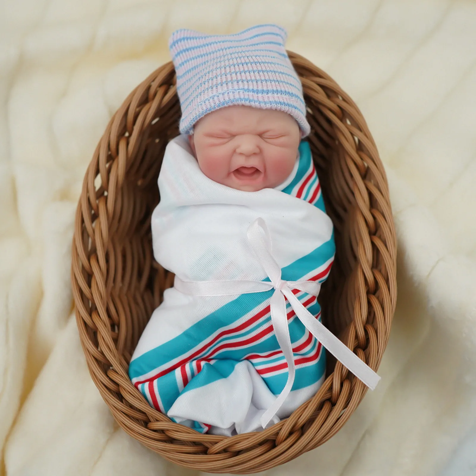 7 "صبي مايكرو بريمي كامل الجسم سيليكون CryBaby دمية "Ethan" نابض بالحياة دمية صغيرة تولد من جديد مفاجأة الأطفال مكافحة الإجهاد بلدي ميلودي