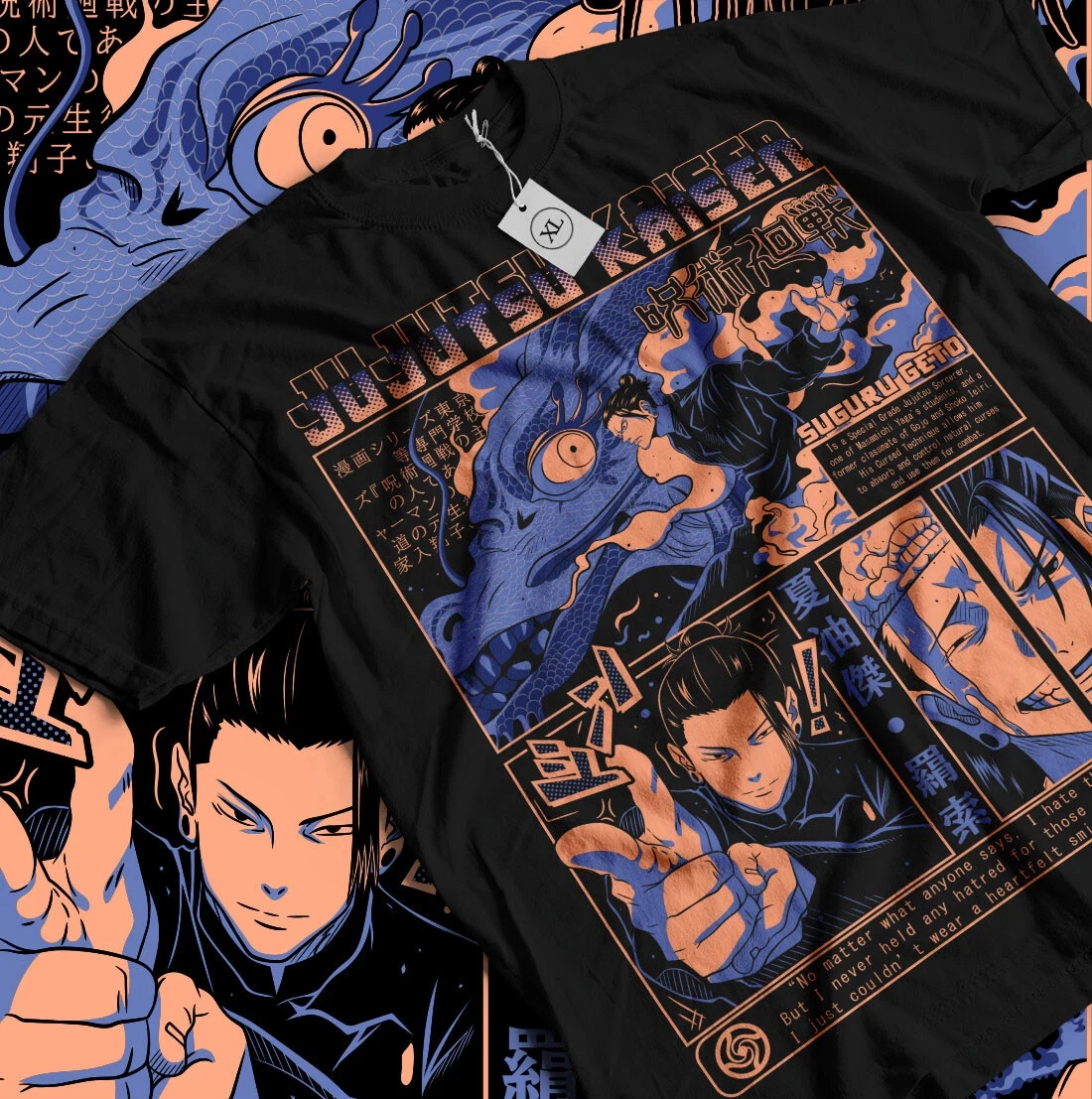 2026 Sommer Jujutsu Kaisen Anime Suguru Geto Bedrucktes Lockeres Kurzarm-T-Shirt aus Reiner Baumwolle für Kinder Trendiges Unisex Casual Y2k