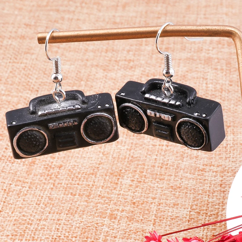 Kreative lustige Telefon TV Radio Tropfen Ohrringe für Frauen Mädchen Party Urlaub Schmuck Geschenke – Detail 4