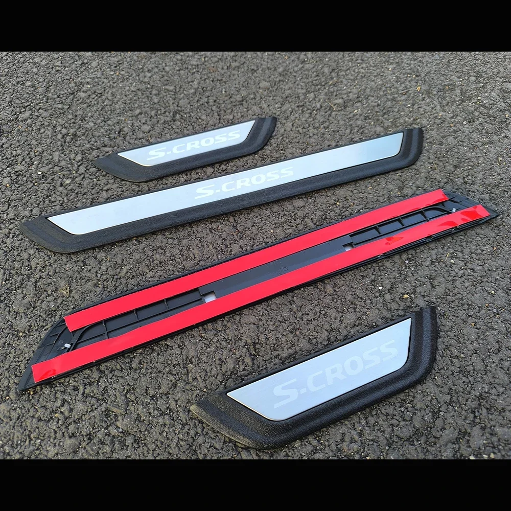 

For Suzuki S-Cross 2022 2023 2024 2025 Car Door Sill Scuff Plate Protection Trim Accessories Auto Threshold Styling Stickers
