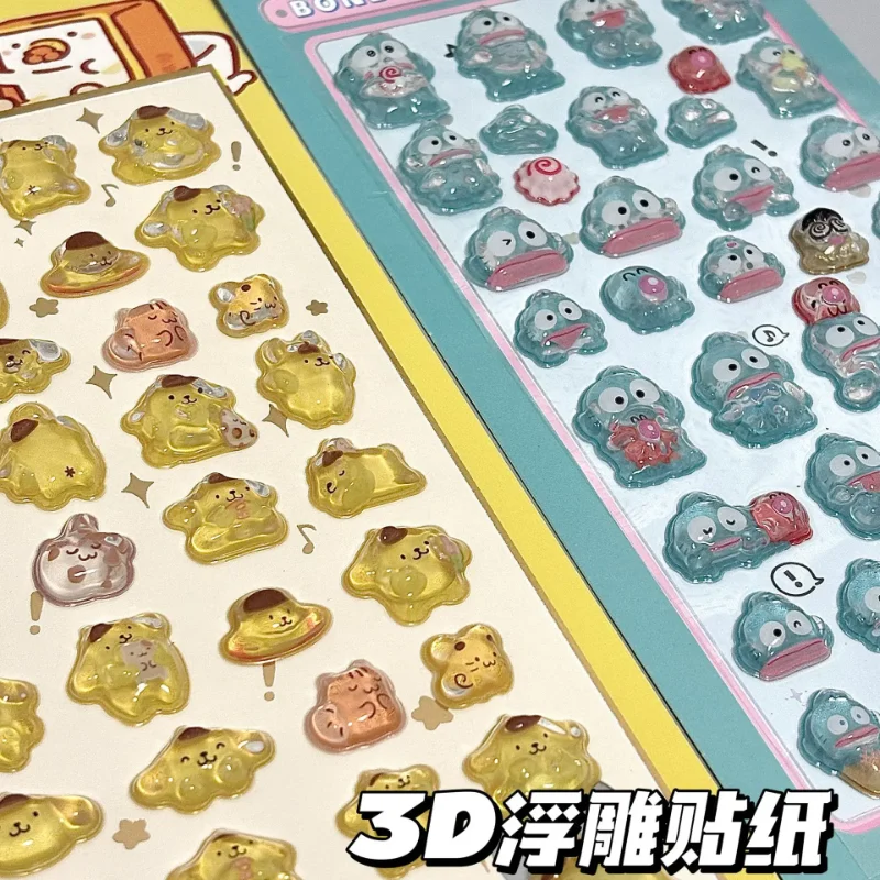 2026*3D Hallo Kitty Hangyodon Relief Gelee Aufkleber Mädchen Tagebuch Dekorative Kreativität Desktop Erhöhte Kristall Aufkleber Spielzeug