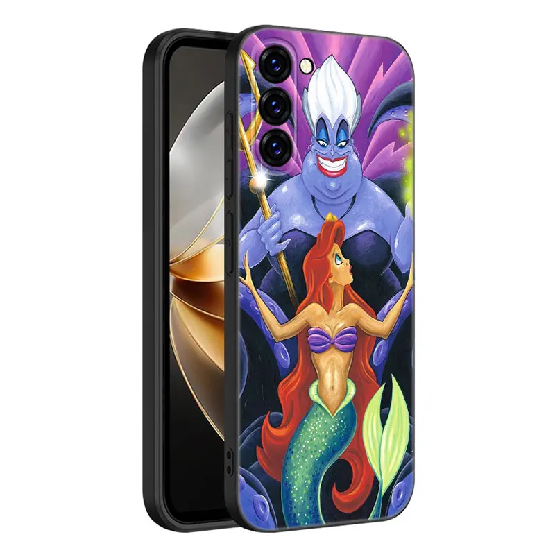 Disney Ursula Villains Black Silicone Phone Case For Samsung Galaxy S23 S21 S20 FE S24 S22 Ultra S10E S10 S9 S8 Plus