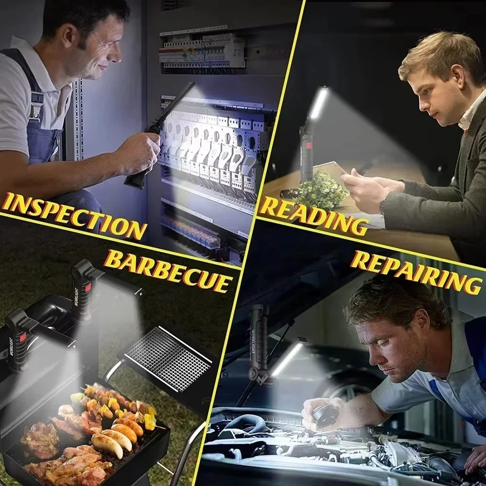 NetEase Youdao Dictionary USB Rechargeable COB LED Flashlight Dimmable Inspection Lamp Work Light Power Bank with Magnetic Hook