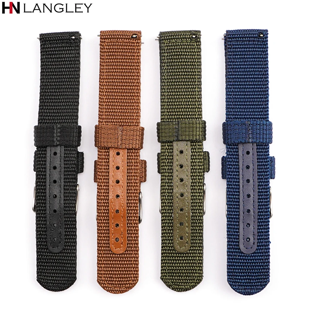 18/20/22/24mm Nylon Watch Strap Canvas Quick Release Band for Huawei Gt2 Military Universal Sport Watch Band for Samsung Gear S3