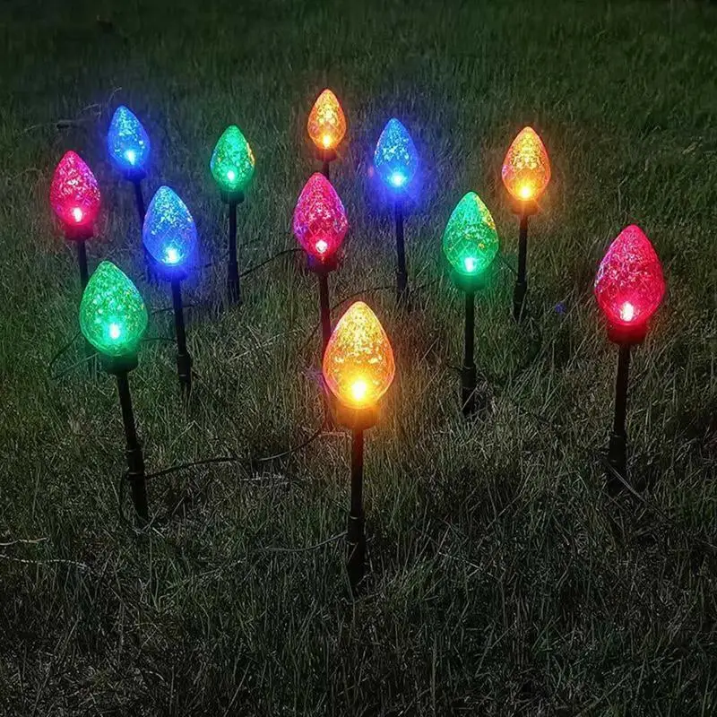 Outdoor Path Lights 5X Rhombic Pathway Lights for Gardens Solar Garden Light Long Lasting Outdoor Lighted Stake Christmas