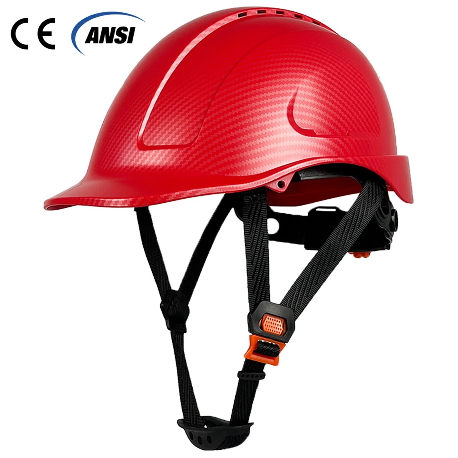 Carbon Fibber Pattern Industrial Work Safety Helmet For Engineer Construction Hard Hat ABS Shell Work Cap For Men