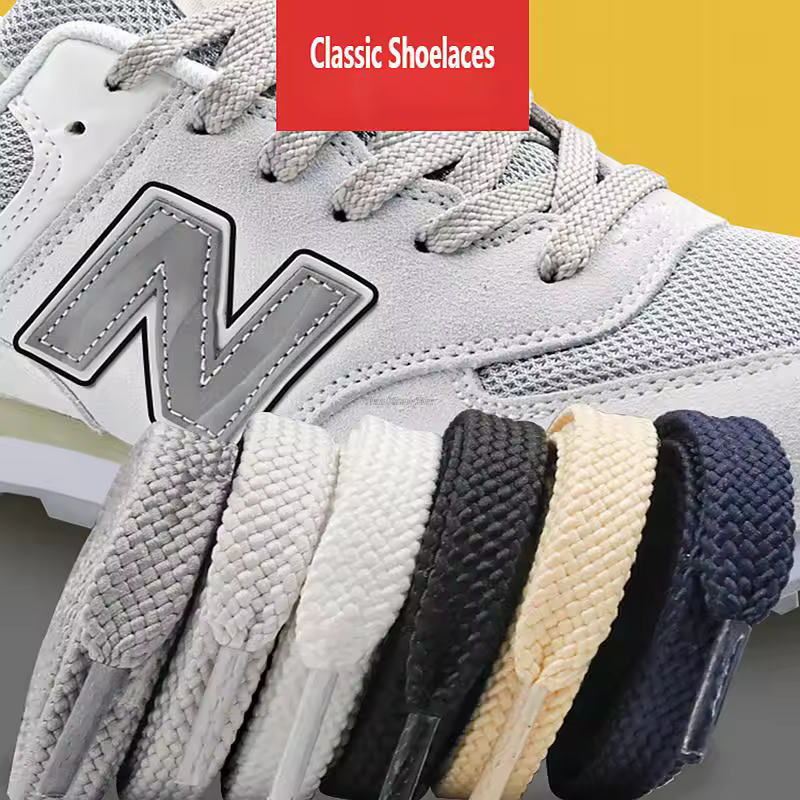 New Flat Classic Shoelaces for Sneakers Casual Shoe laces White Black Sports Shoelace Shoes Balanc String Shoe Accessories - Image 2