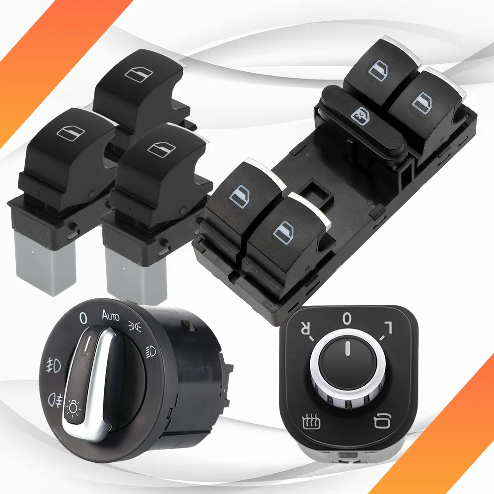 

1 Set Headlight Switch And Power Window Master Control Assembly For VW CC EOS Golf GTI MK5 MK6 Jetta Passat Touareg 5ND941431B