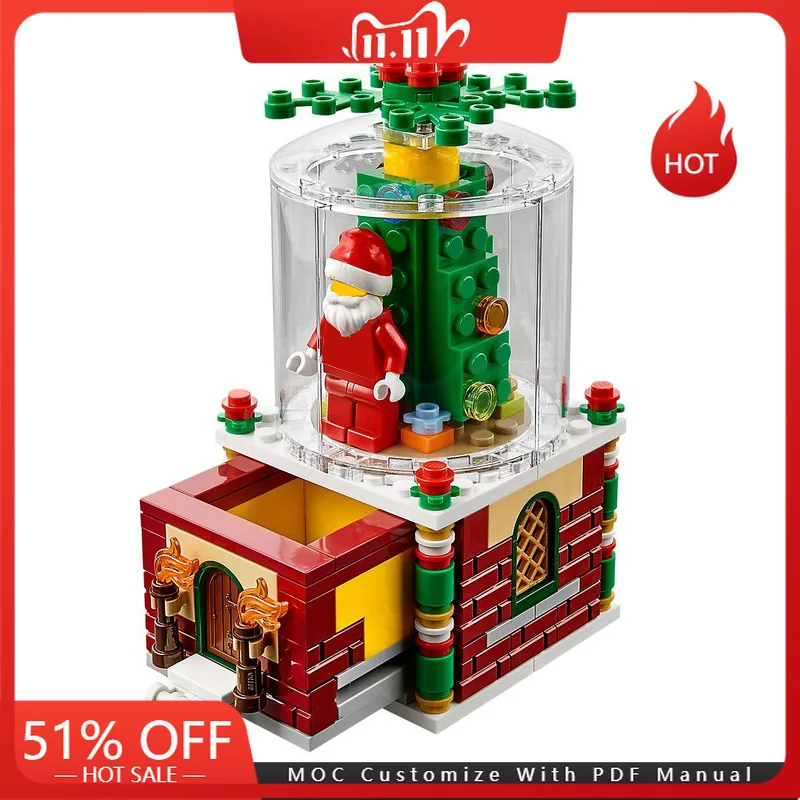 

215 шт. MOC индивидуальные развивающие блоки-головоломки Санта-Клаус модель рождественский набор строительных блоков кирпичи игрушки детские подарки на день рождения