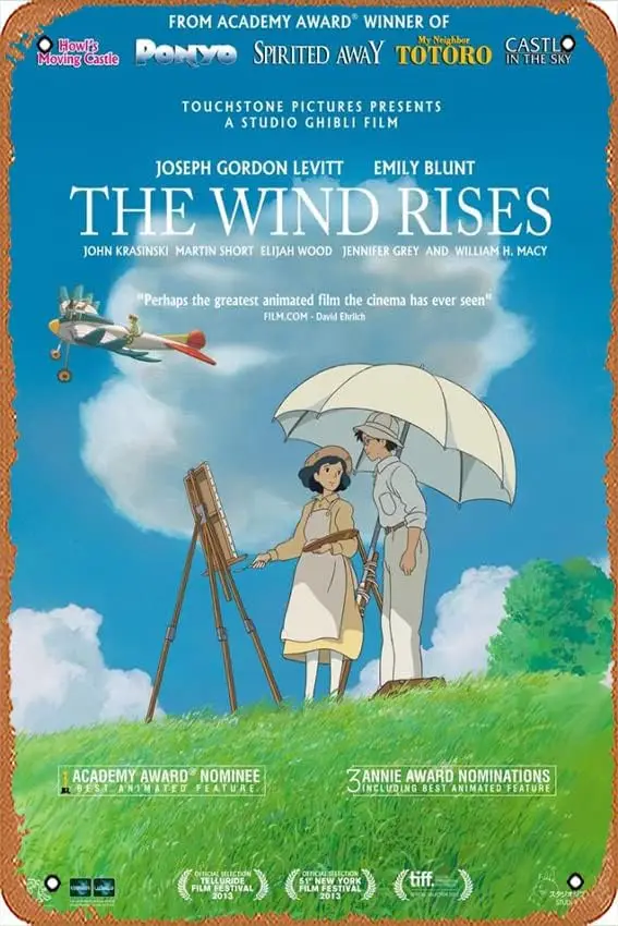 FoRes The Wind Rises Poster 2 8 x 12 Inches - Retro Vintage Metal Tin Sign for Home Bar Pub Garage Decor Movie Gifts